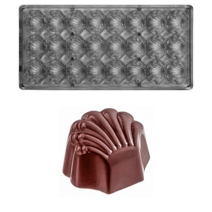 15830 forma na pralinky musle 14g 3x8 tvaru forma