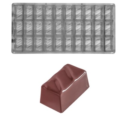 15839 forma na pralinky obdelnik 14g 3x10 tvaru forma