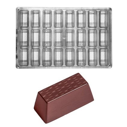 15854 forma na pralinky obdelnik motiv vlnky 17g 3x8 tvaru forma