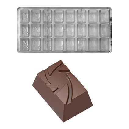15860 forma na pralinky obdelnik se vzorem 8 65g 3x8 tvaru forma