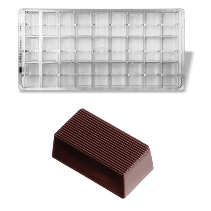 15863 forma na pralinky obdelnik vroubkovany 14g 3x9 tvaru forma