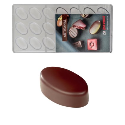 15902 forma na pralinky oval hladky 10g 3x7 tvaru forma