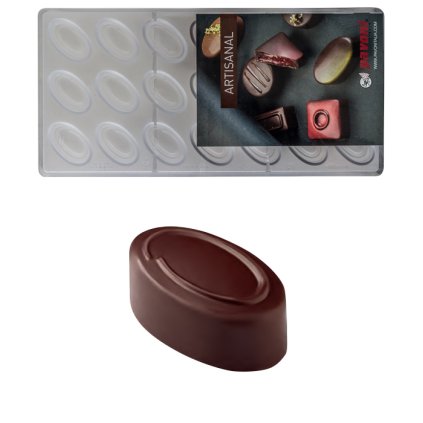 15908 forma na pralinky oval s linkou 10g 3x7 tvaru forma