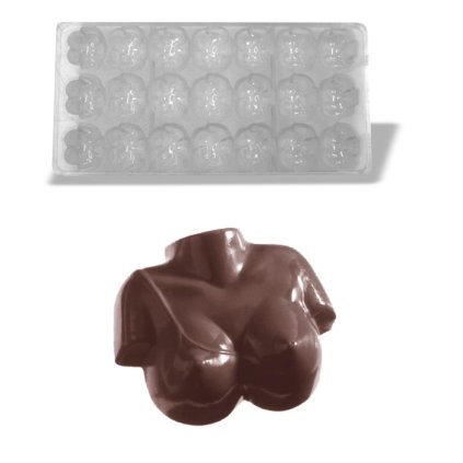 15932 forma na pralinky poprsi 12g 3x7 tvaru forma