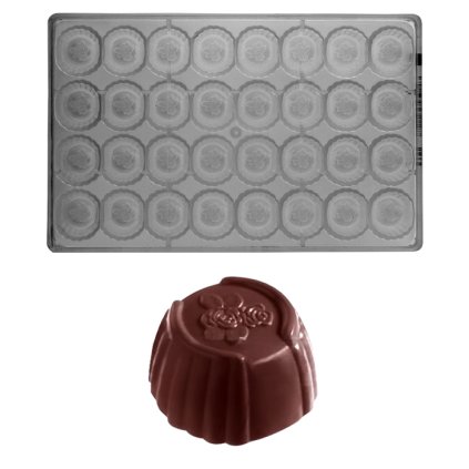 15989 forma na pralinky ruze14g 4x8 tvaru forma