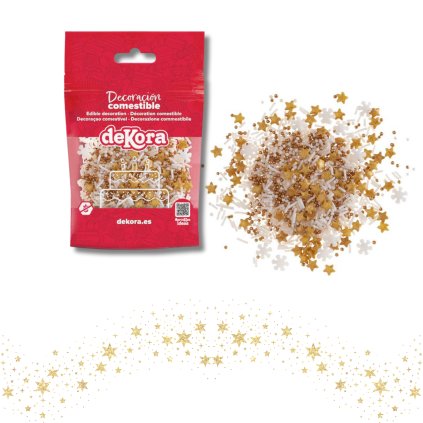 Vánoční cukrové zdobení - Hvězdičky, vločky a perličky 100g