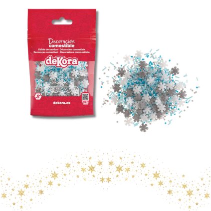 Vánoční cukrové zdobení - Vločky, tyčinky a perličky 100g