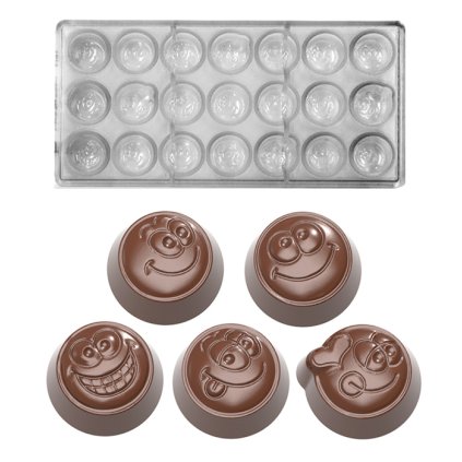 16013 forma na pralinky smajlicii 9 5g 3x7 tvaru forma 5 fig