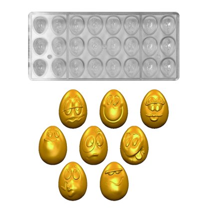 16016 forma na pralinky smajliky vajicka 5 4g 3x8 tvaru forma