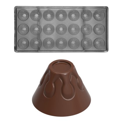 16028 forma na pralinky sopka 10g 3x7 tvaru forma