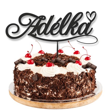 Zápich na dort - Dívčí jmenovka se srdíčkem