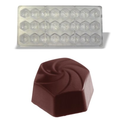 16001 forma na pralinky sestihran 10g 8x3 tvary forma