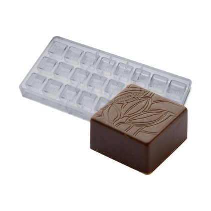 16106 forma na pralinky textura kakaovy bob 9g 3x8 tvaru forma