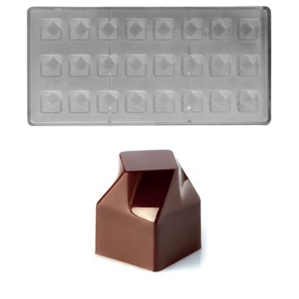 16115 forma na pralinky tocena krychle 10g 3x7 tvaru forma