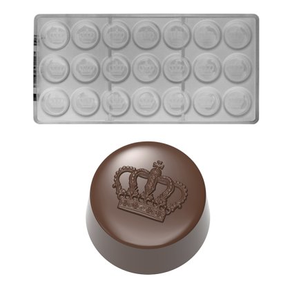 16145 forma na pralinky valec s korunou 13 5g 3x7 tvaru forma