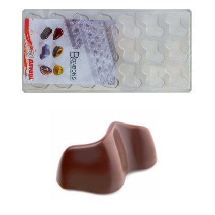 16169 forma na pralinky vlnka 10g 3x7 tvaru forma
