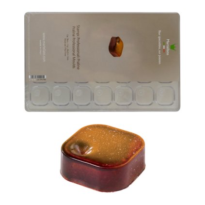 16208 forma na pralinky zaoblena krychle 11g 7x4 tvary forma