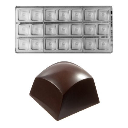 16211 forma na pralinky zatocena kostka 11g 3x7 tvaru forma