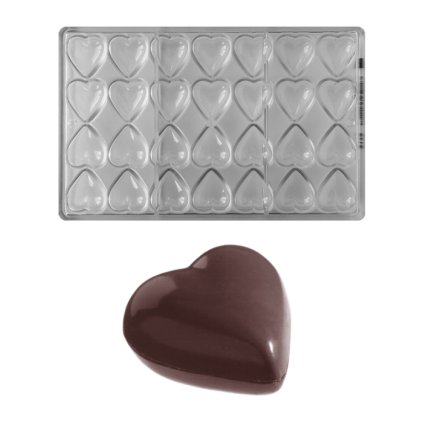 16394 forma na pralinky parovaci srdicko 2x7 5g 4x7 tvaru forma