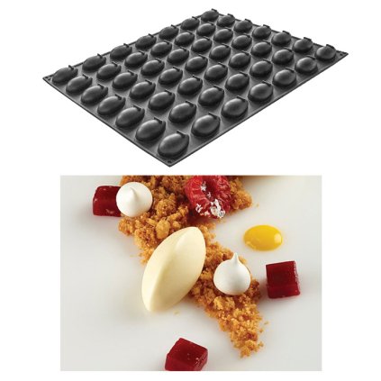 10034 forma silikonova 49ks quenelle vejce 6 6x3 5 v 2 6cm 34ml