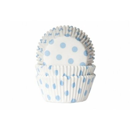 Košíčky na muffiny 50ks světle modré puntíky  | Cukrářské potřeby