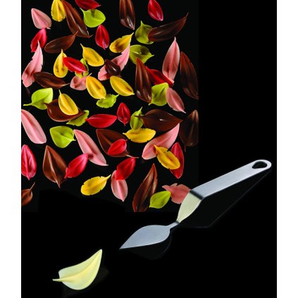 16940 spachtle nerez flychoc na cokoladove listy s list 4 2x2 2cm