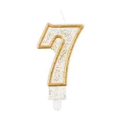 Svíčka narozeninová číslice 7 zlatá 7, 5 cm  /BP