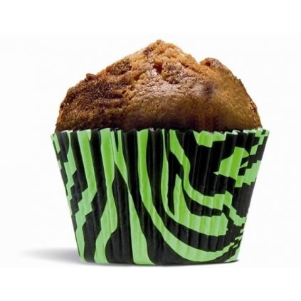 Papírový košíček na muffiny tygrovaný černo zelený  | Cukrářské potřeby