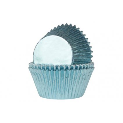 Košíčky na muffiny LESKLÉ světle modré 24 ks  | Cukrářské potřeby