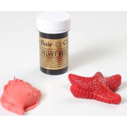 Gelová barva Sugarflair (25 g) Velvet Red ♡
