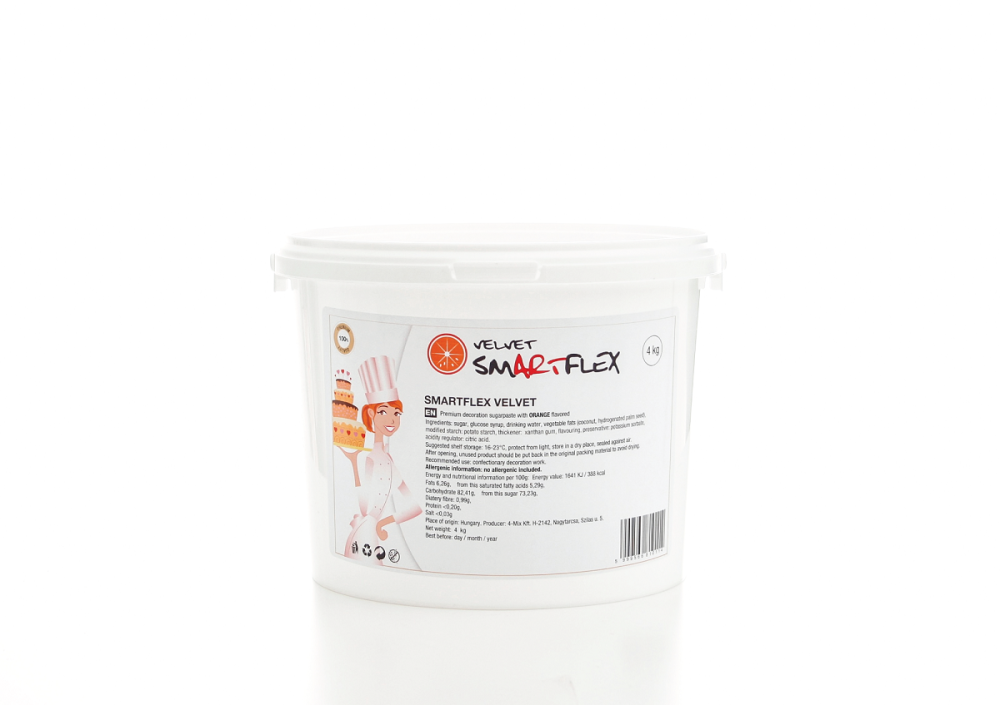 Smartflex Velvet Pomeranč 4 kg (Potahovací a modelovací hmota na dorty)