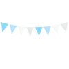 PartyDeco girlanda s modrými, bílými a stříbrnými praporky ♡