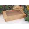 Vánoční krabice na cukroví kraftová (25 x 15 x 3,7 cm) na 500g CUKROVÍ, ZLATÝ POTISK