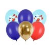 PartyDeco balónky modré, červené a zlaté s letadlem (6 ks) ▹