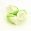 Cukrová dekorace - dortové POUPÁTKA RŮŽE 35mm 3ks, BÍLÉ /11880CM