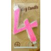 Svíčka velká růžová číslo 4 ♡