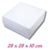 Krabice na dorty a zákusky - bílá 28 x 28 x 10 cm