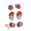 3D sladká vánoční dekorace 6 ks - Trpaslík a baňka - červené