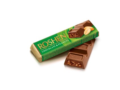 Roshen čokoládová tyčinka 38g s arašídy a rýžovými křupkami