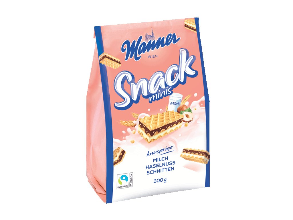 Manner mini oplatky s lískovými oříšky a mlékem 300g