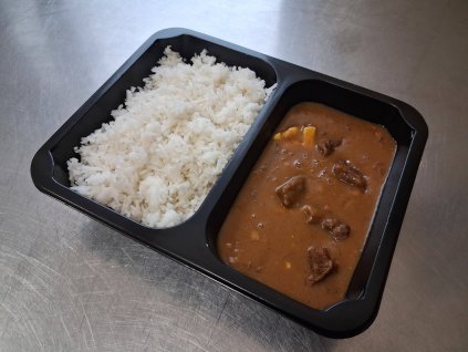 1 hovězí štěpánská s rýží