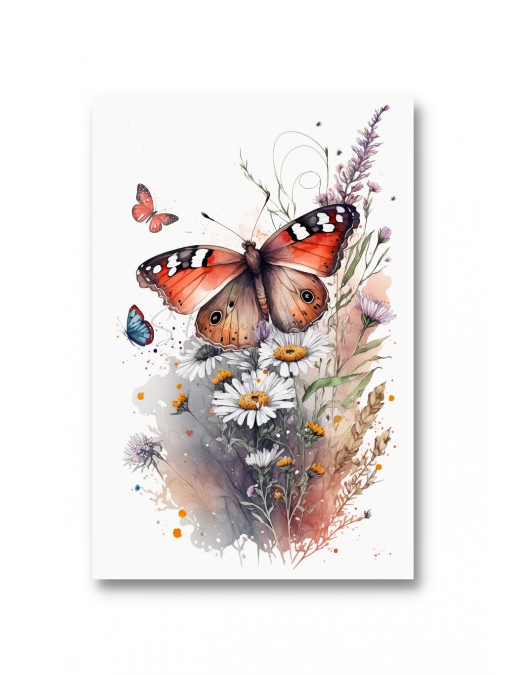 Pohlednice Rozkvetlá louka s motýly