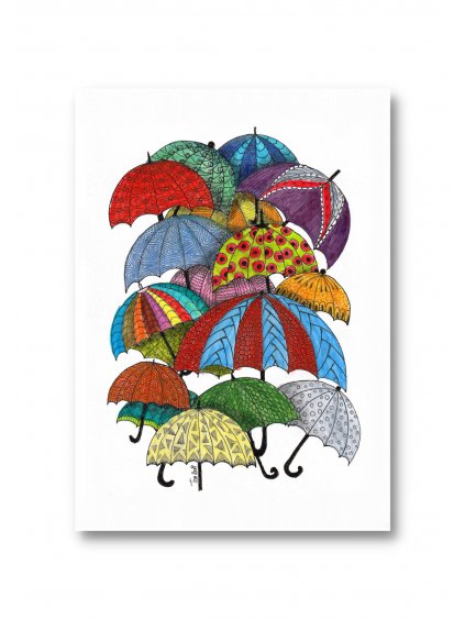 Pohlednice Deštníky