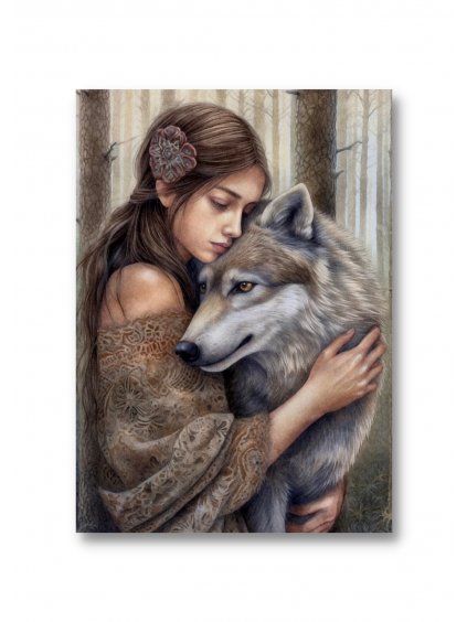 Pohlednice Žena a vlk