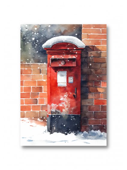 Pohlednice Poštovní schránka ve sněhu