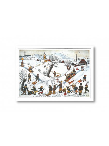 Pohlednice Dětské hry v zimě Josef Lada