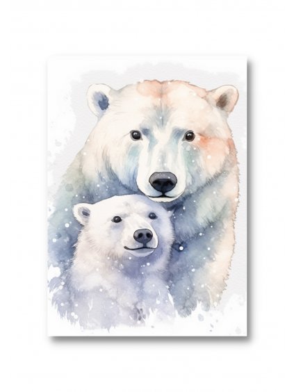 Pohlednice Polární medvědí rodinka