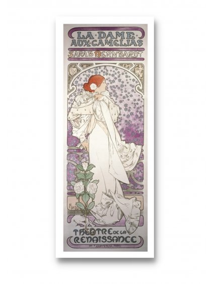 Pohlednice La Dame aux Camélias Alfons Mucha