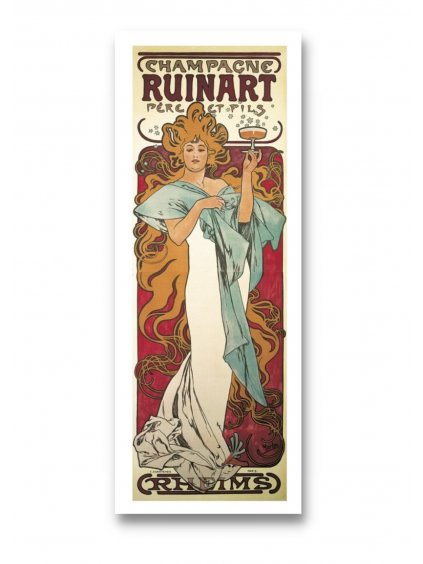 Pohlednice Champagne Ruinart Alfons Mucha