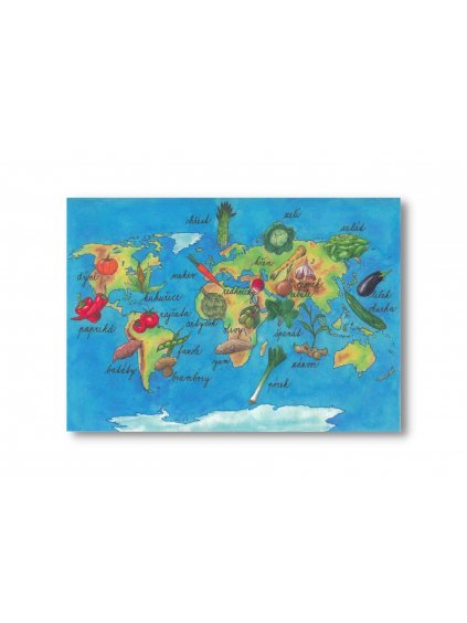 Pohlednice Mapa zeleniny světa